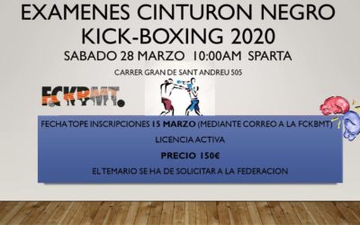 Exámenes cinturón negro Kick-Boxing  2020