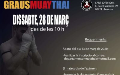 Convocatòria exàmens de Muay Thaï, 28 de març