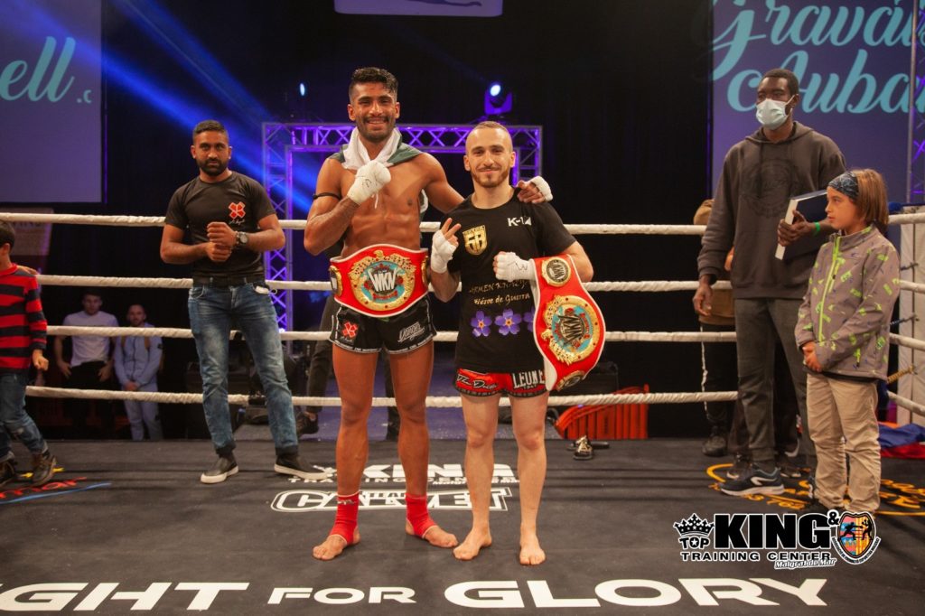 Imagen de los dos ganadores del mundial, una en Kick Boxing y otro en Muay Thai
